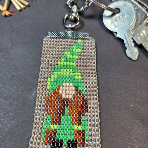 Skrzat Krasnal zielony - Brelok zawieszka do kluczy torebki