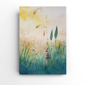 Słoneczna łąka 2-akwarela A5