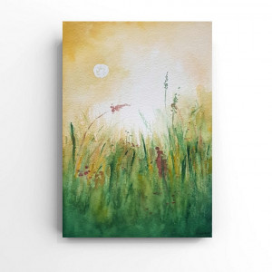 Słoneczna łąka-akwarela A5