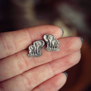 Słonie mini kolczyki sztyfty ze srebra