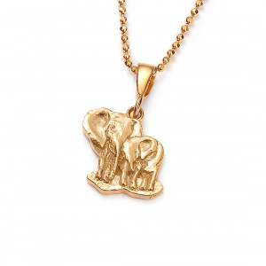 Słonie mini talizman ze złoconego srebra