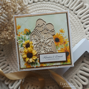 Ślub, kartka ślubna personalizowana, słoneczniki, s56