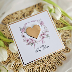 Ślubna kartka do koperty z secem na zamówienie