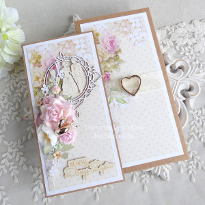 Ślubna kartka w pudełku 1038