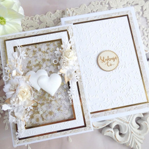 Ślubna kartka w pudełku 1050