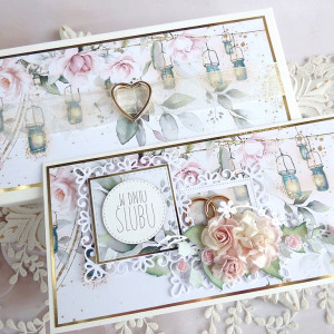 Ślubna kartka w pudełku 1054