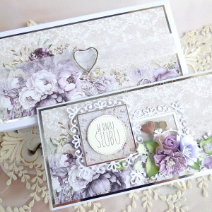 Ślubna kartka w pudełku 1055