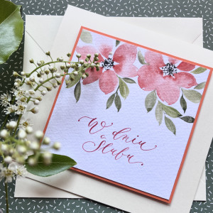 Ślubna kwiaty koralowe możliwa personalizacja