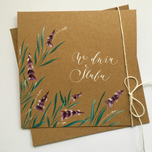 ślubna łubin ekskluzywna malowana kaligrafowana