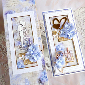 Ślubna skrzynka do wina i kartka 1043