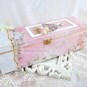 Ślubna skrzynka do wina i kartka 1044