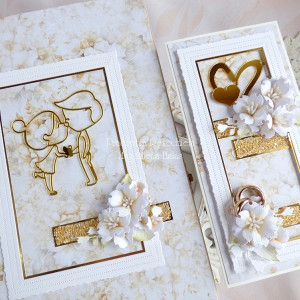 Ślubna skrzynka na dwa wina i kartka 1047