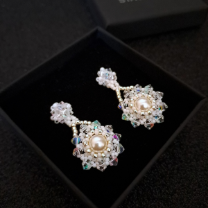 Ślubne Kolczyki z Perełkami i Kryształkami