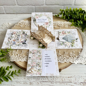 Ślubny exploding box kartka premium