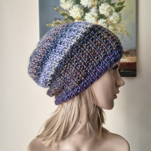 Śnieżne bzy - miła, ciepła czapka z wełenką merino