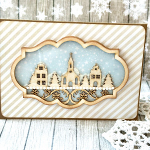 Śnieżny widok - kartka shaker