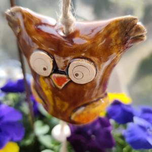 sowa ceramiczna dzwoneczek