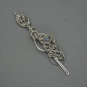 Spinka do włosów labradoryt wire wrapping II