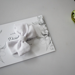 Spinka kokardka len biel