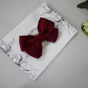 Spinka kokardka len z wiskozą bordowa