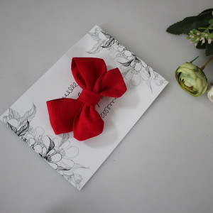 Spinka kokardka len z wiskozą czerwona