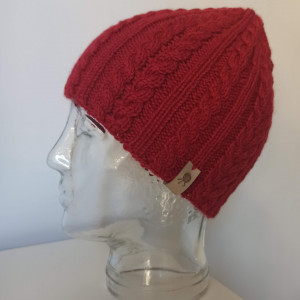 Sportowa czapka - wełna i alpaka, czerwona