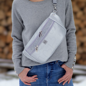 srebrna damska nerka XL pikowana w serca