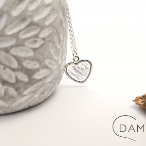 Srebrne serce z sierścią zwierząt (srebro 925)