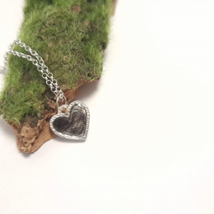 Srebrne serduszko z sierścią zwierząt (srebro 925)