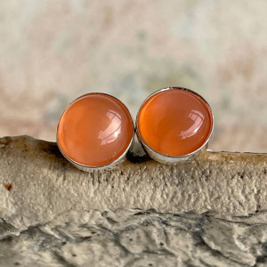 Srebrne sztyfty z kamieniem księżycowym d153