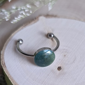 Srebrny pierścionek zielony