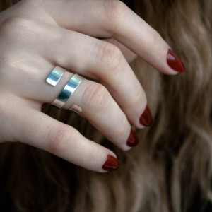 Srebrny zawijany pierścionek