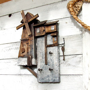 Stary Wiatrak - Drewniany wieszak na klucze