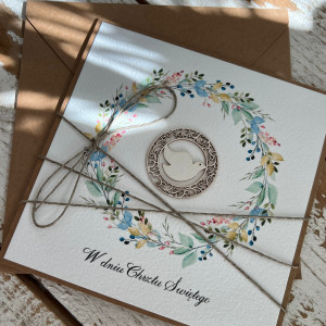 Stylowa kartka na chrzest pamiątka chrztu Chl5