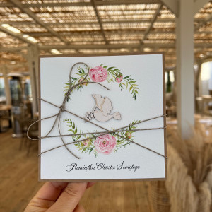 Stylowa kartka na chrzest pamiątka chrztu Dz7