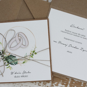 Stylowa kartka na ślub z gotowymi życzeniami 23