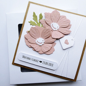 Stylowa kartka ślubna ręcznie robiona