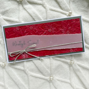 Subtelna kartka na Boże Narodzenie - czerwień/srebro