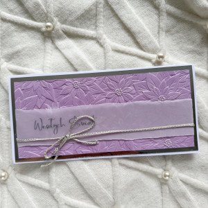 Subtelna kartka na Boże Narodzenie - lila/srebro