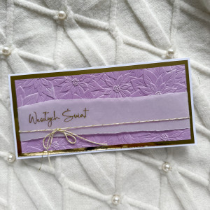 Subtelna kartka na Boże Narodzenie - lila/złoto