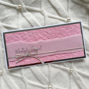 Subtelna kartka na Boże Narodzenie - róż/srebro