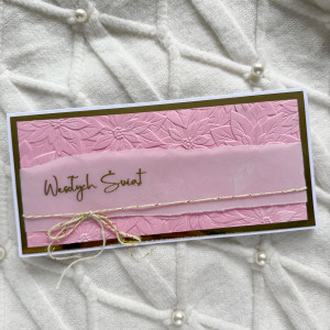 Subtelna kartka na Boże Narodzenie - róż/złoto