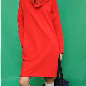 Sukienka z kominem why not oversize czerwona