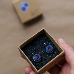 Surowe kolczyki na biglu dla Indywidualistki  - Polne Kwiaty