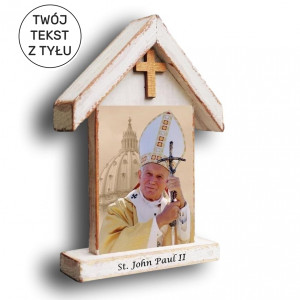 Św. Jan Paweł II - drewniana kapliczka