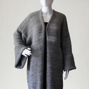 Sweter-kardigan z alpaki i moheru