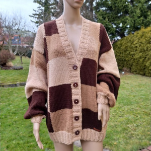 Sweter patchworkowy merino handmade