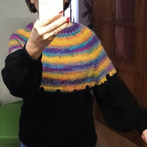 Sweter z kolorowym karczkiem