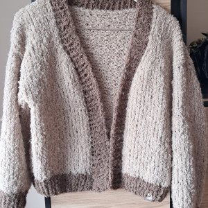 Swetr-kardigan Alpaca Boucle..Handmade.