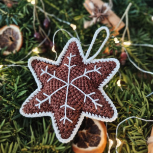 Świąteczna gwiazdka pierniczek - ozdoba choinkowa